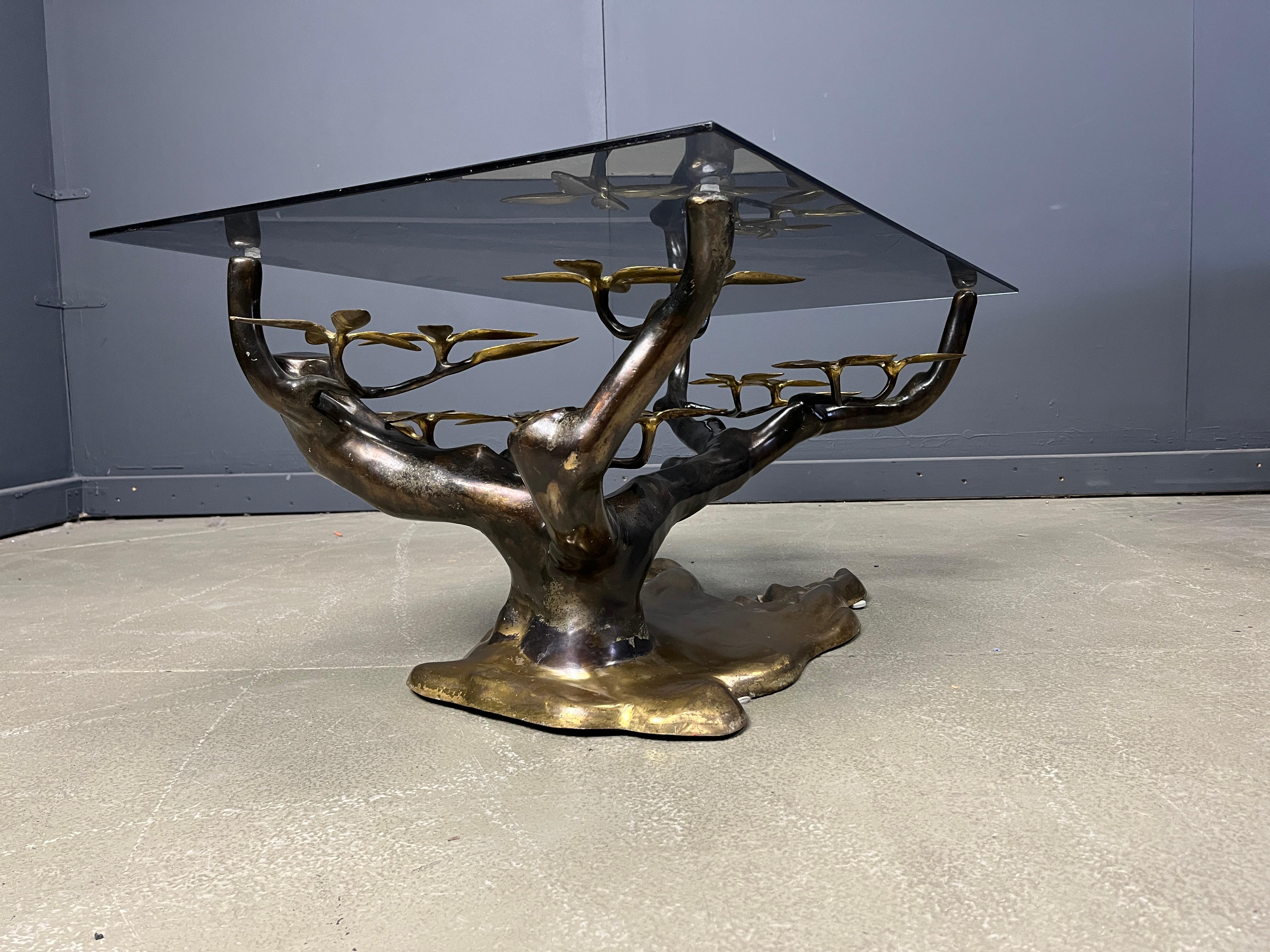 Bronze bonsai coffee table by Willy daro, 1970s en vente 2