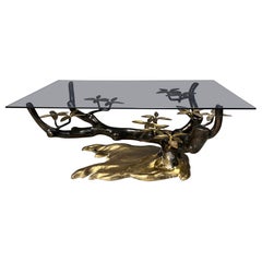 Bronze bonsai coffee table by Willy daro, 1970s