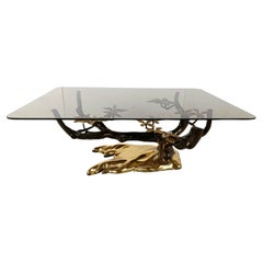 Bronze bonsai coffee table by Willy daro, 1970s