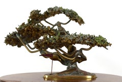Bronze Bonsai Tree with Golf Hole Sculpture