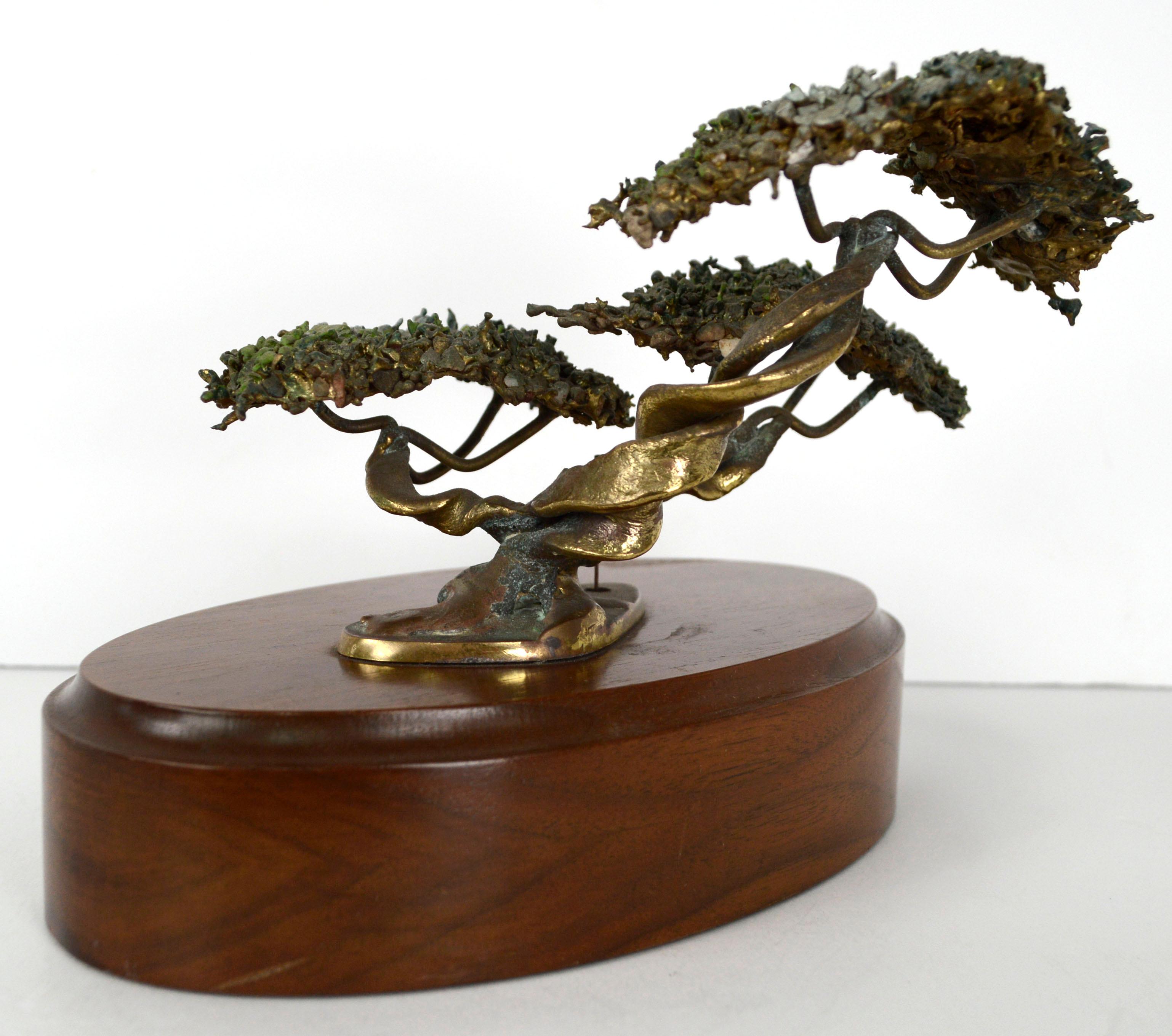 Organic Modern Bronze Bonsai Tree with Golf Hole Sculpture