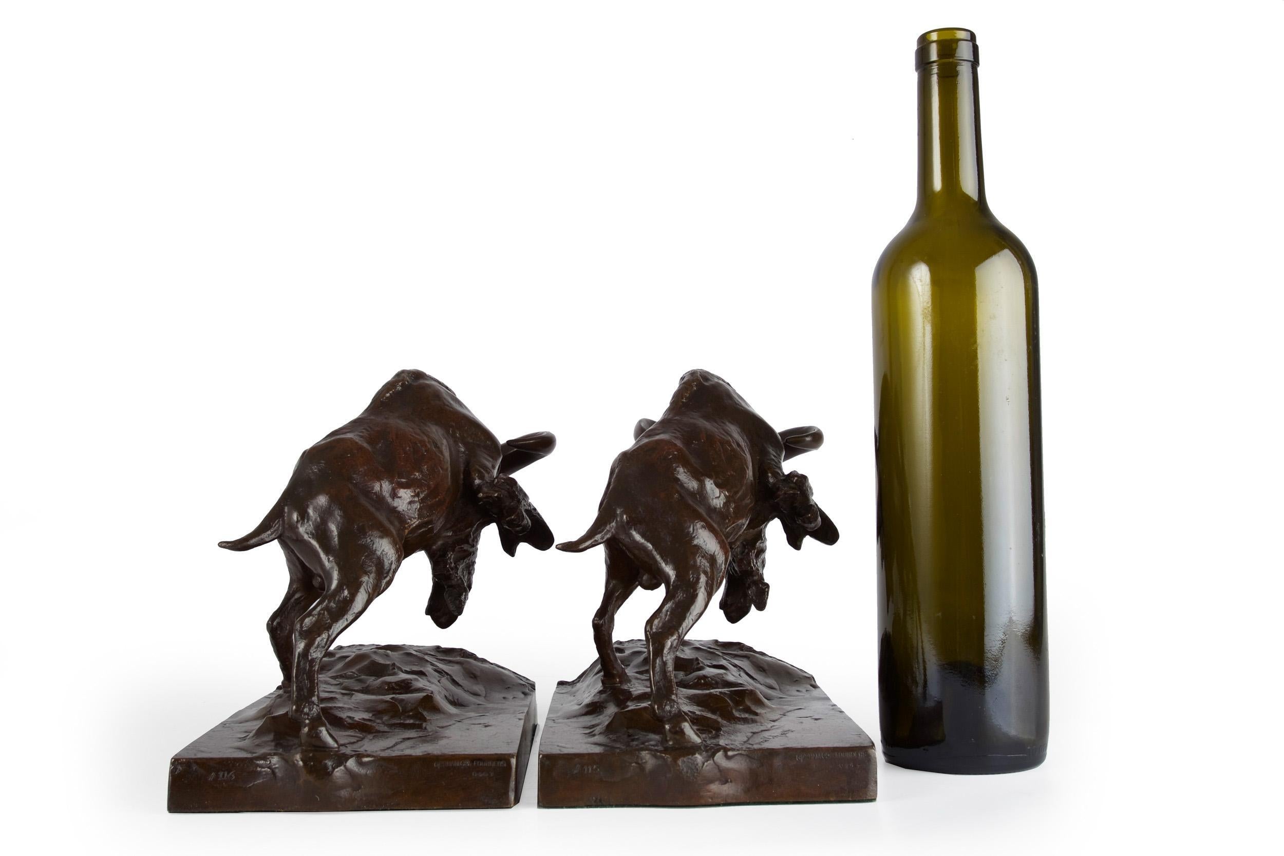 American Bronze Bookend Sculptures 