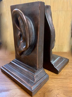 Bookends in Ear and Nose Shapes with Bronze Look