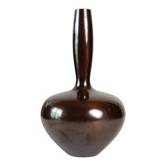 Bronze Bottle-Form Vase, Tsuda Eiju 1990-