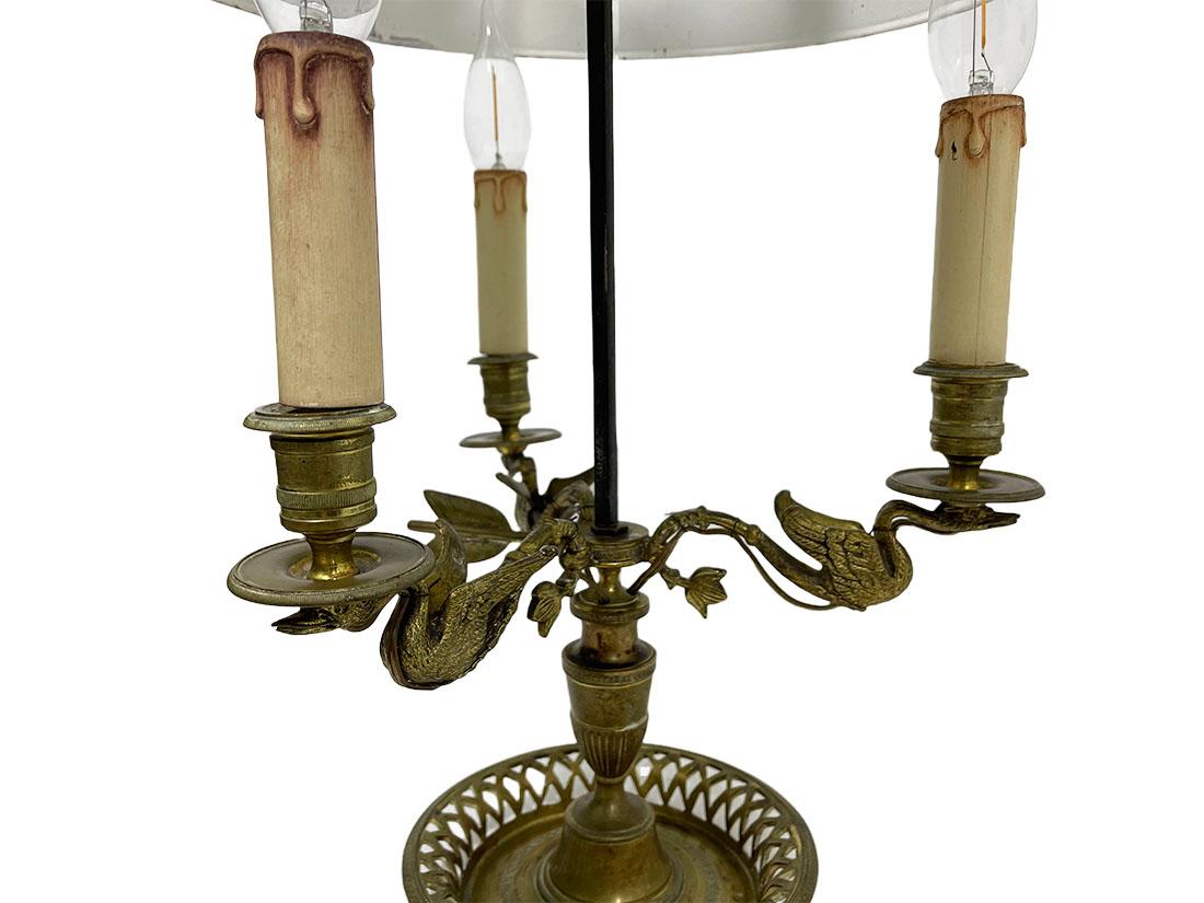 Bronze-Bouillotte-Lampe, Frankreich, um 1800 im Angebot 7