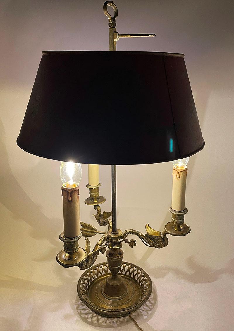 Bronze Bouillotte Lamp, France, circa 1800 For Sale 9