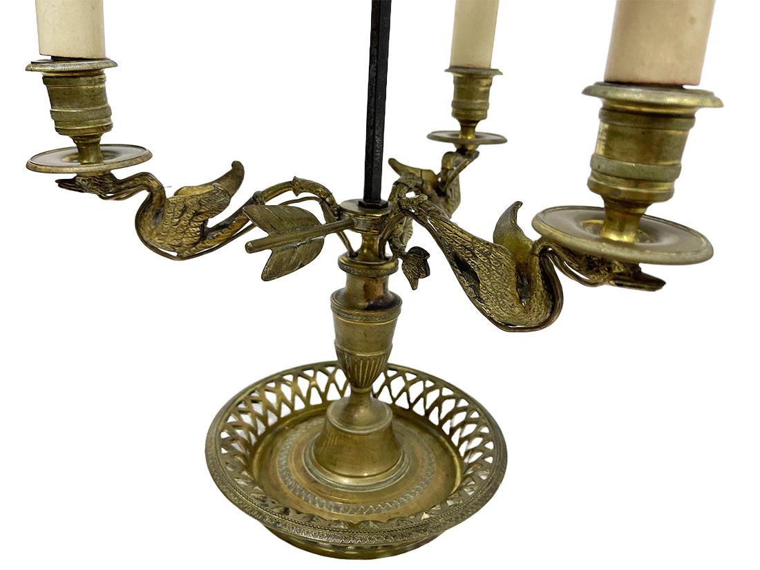Bronze-Bouillotte-Lampe, Frankreich, um 1800 im Zustand „Gut“ im Angebot in Delft, NL