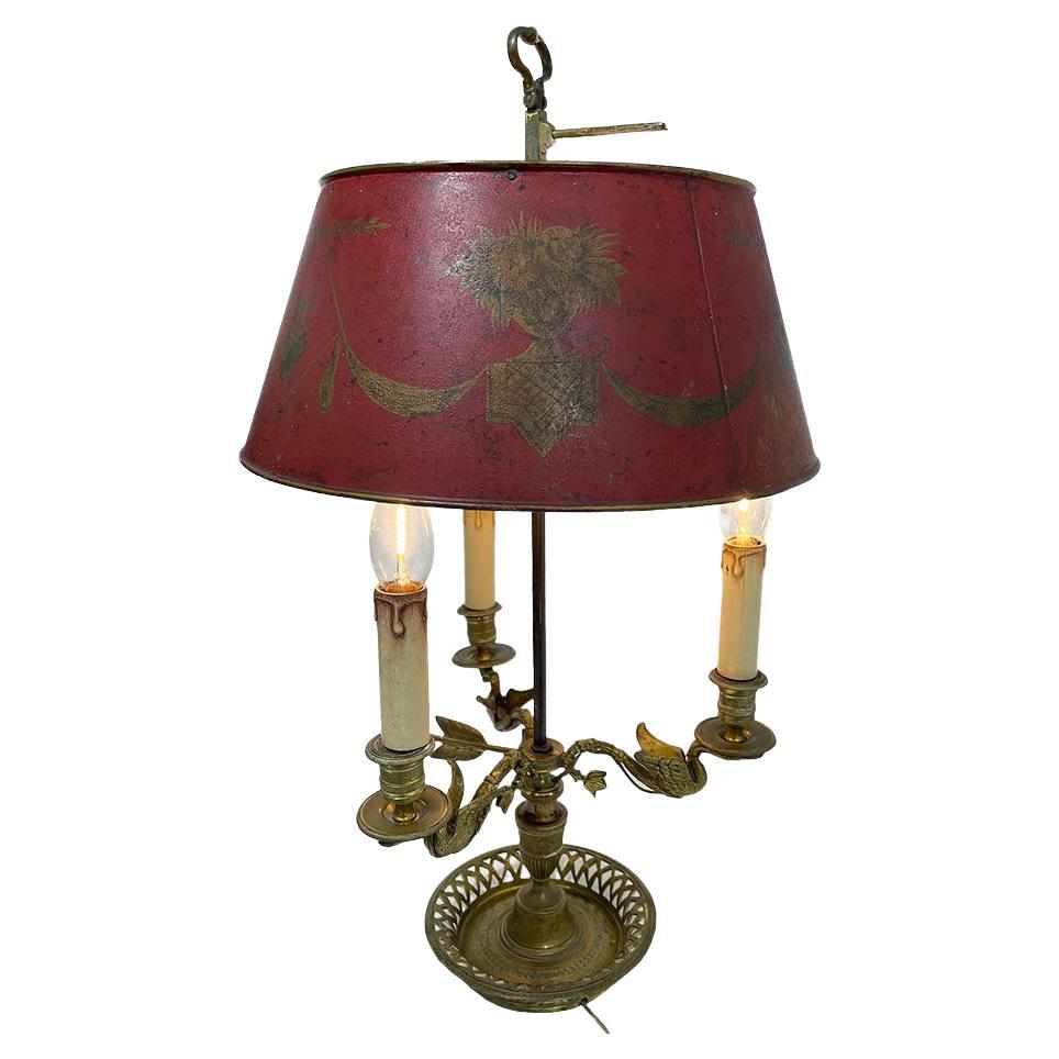 Lampada Bouillotte in bronzo, Francia, circa 1800 in vendita