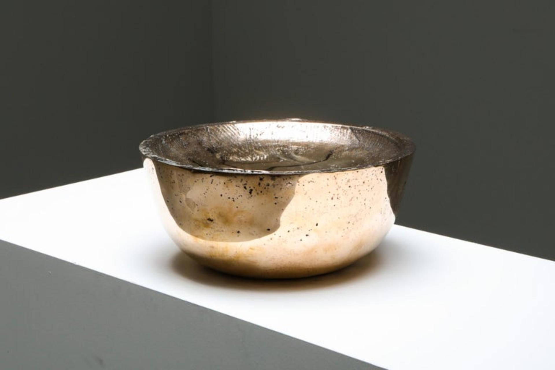 Post-Modern Bronze Bowl by Arno Declercq