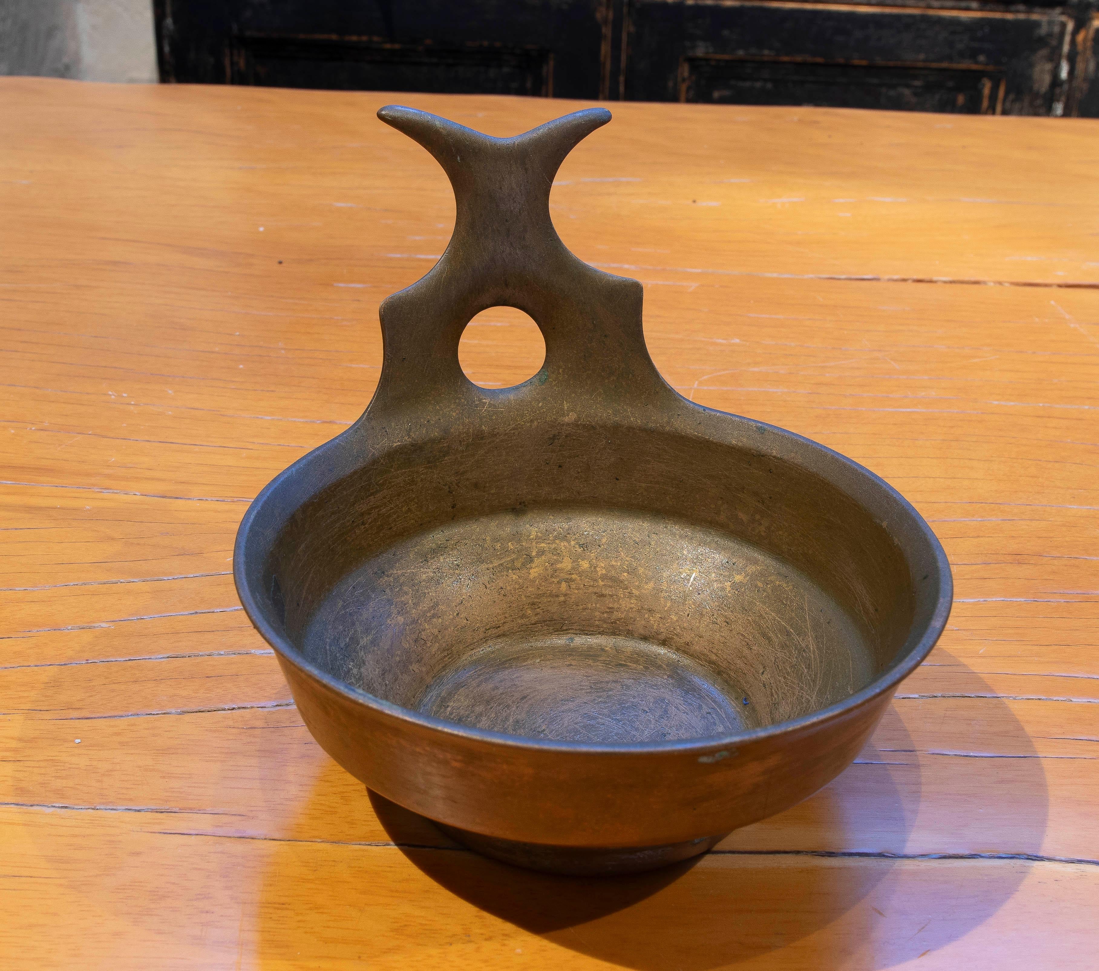 Italian Bronze Bowl by Esa Fredigolli, Italy. Signed For Sale