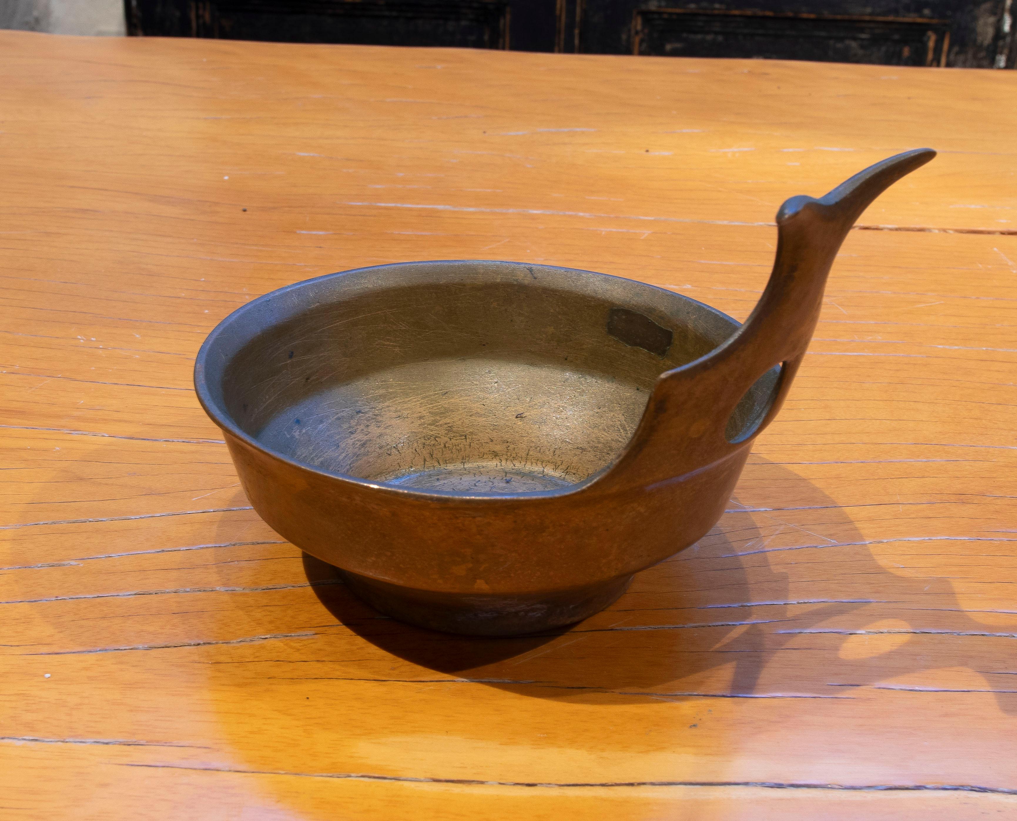 Bronze Bowl by Esa Fredigolli, Italy. Signed For Sale 1