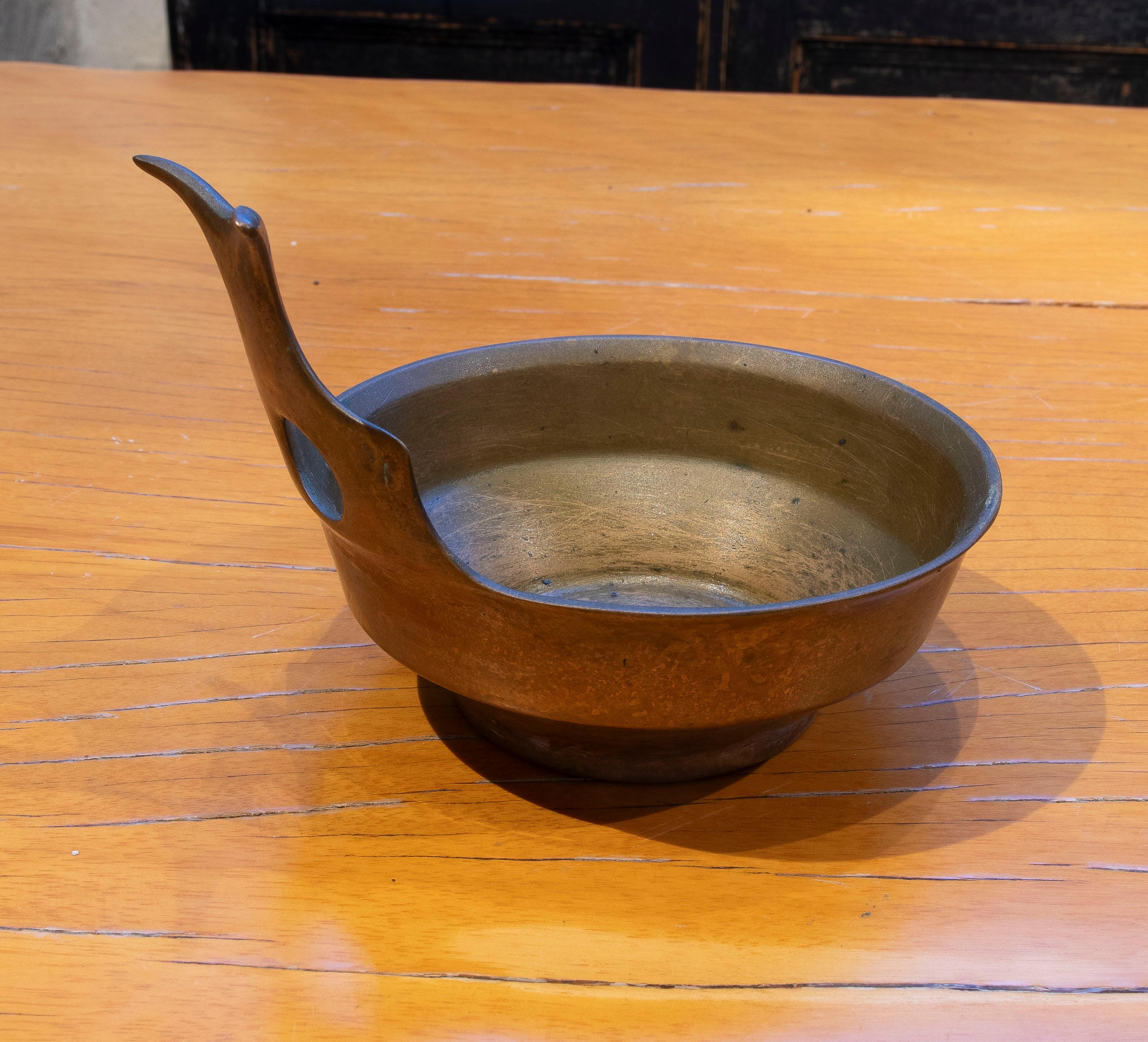 Bronze Bowl by Esa Fredigolli, Italy. Signed For Sale 3