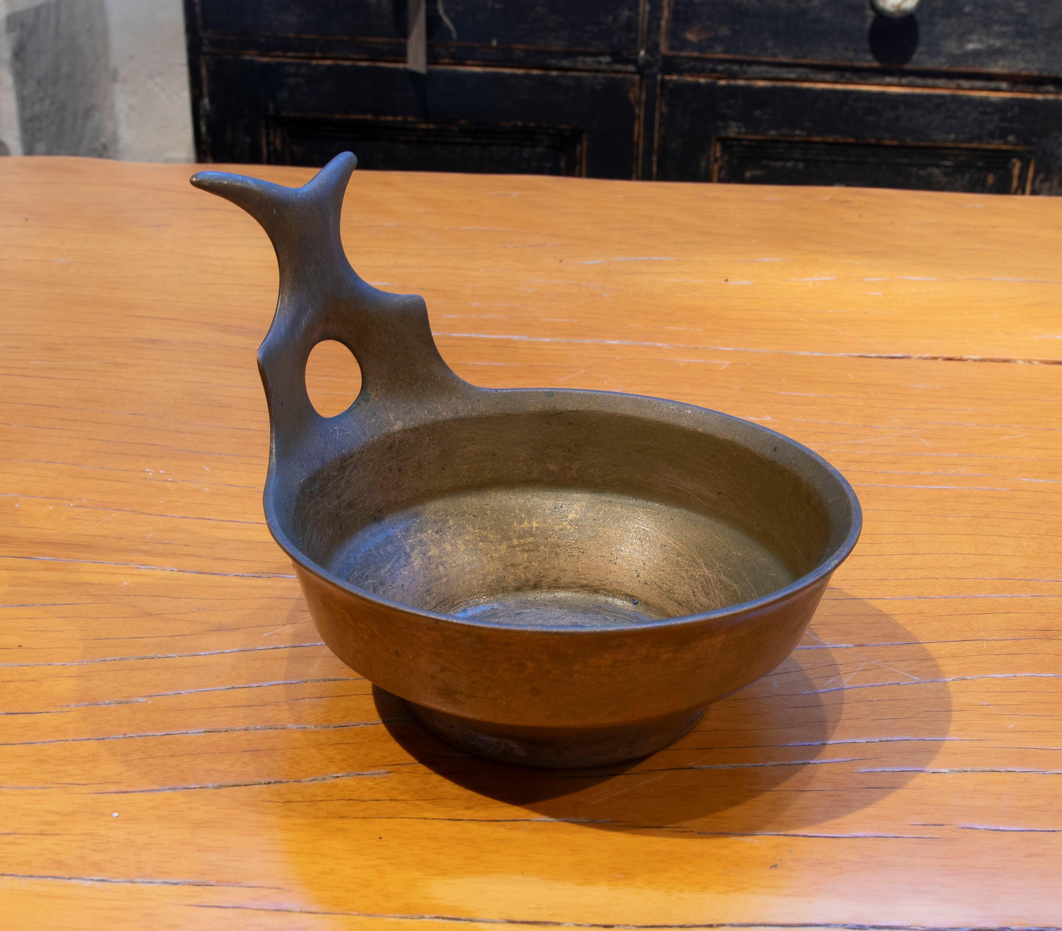 Bronze Bowl by Esa Fredigolli, Italy. Signed For Sale 4