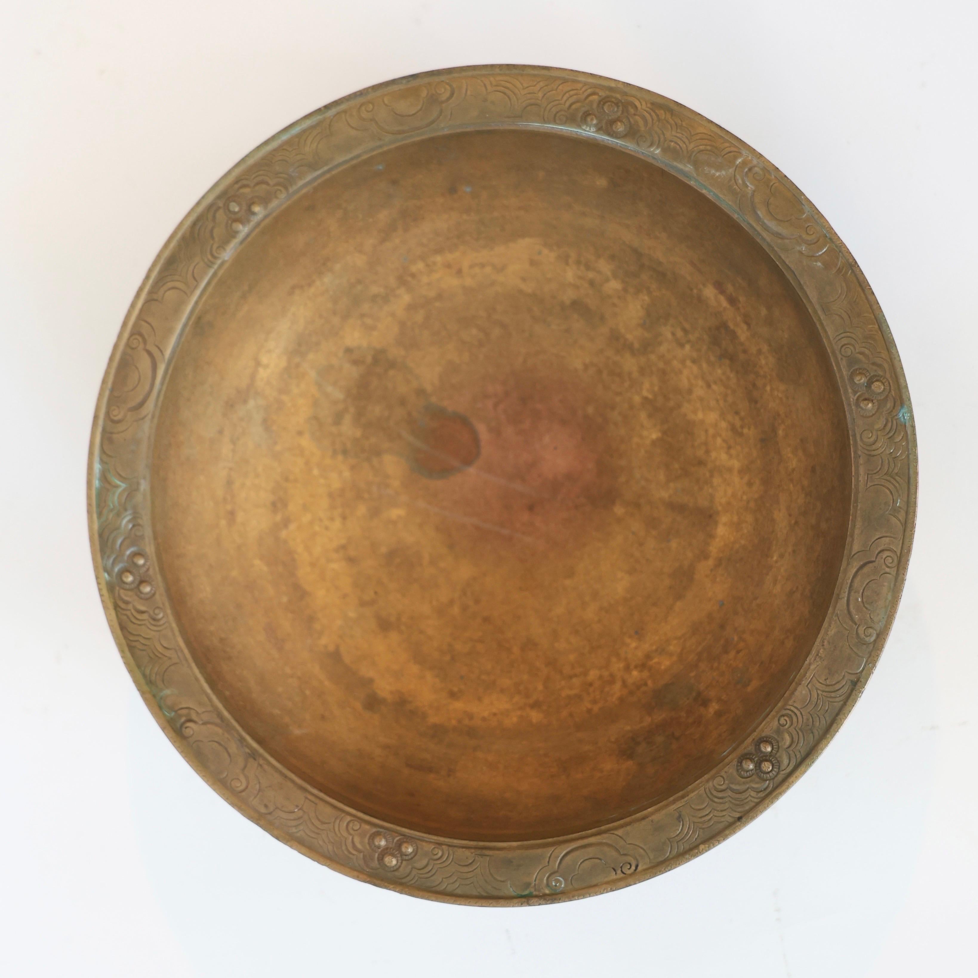 Bronze Bowl by Just Andersen, 1920s, Denmark In Fair Condition For Sale In Værløse, DK