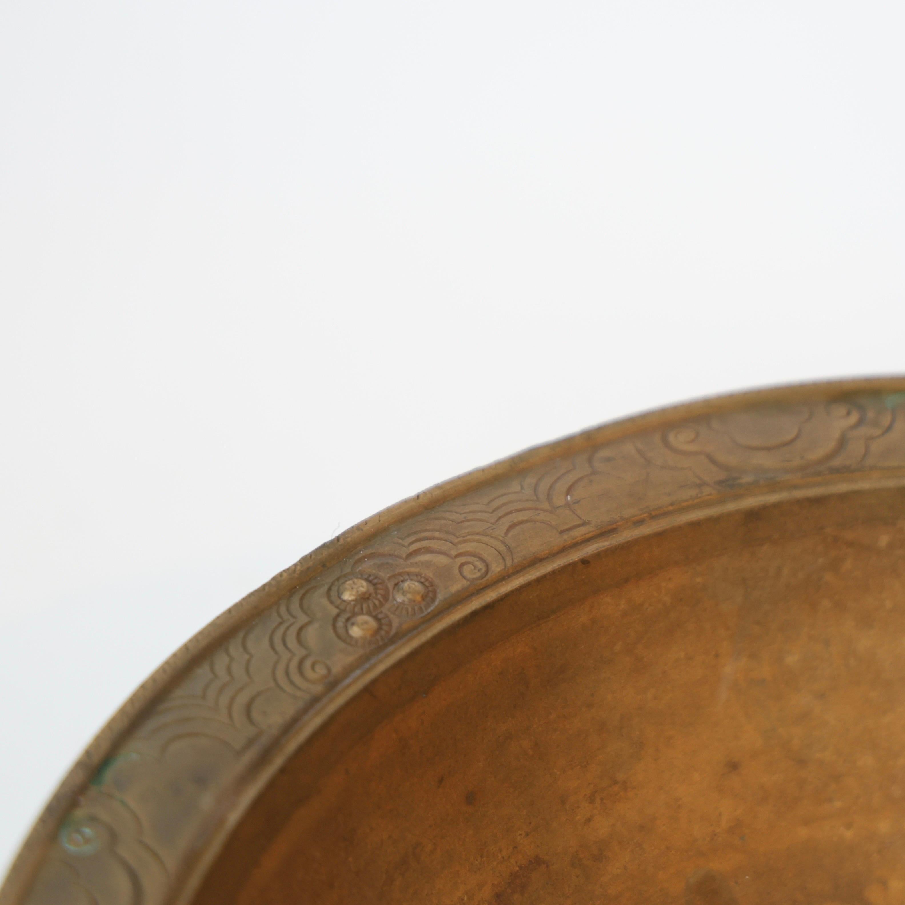 Early 20th Century Bronze Bowl by Just Andersen, 1920s, Denmark For Sale