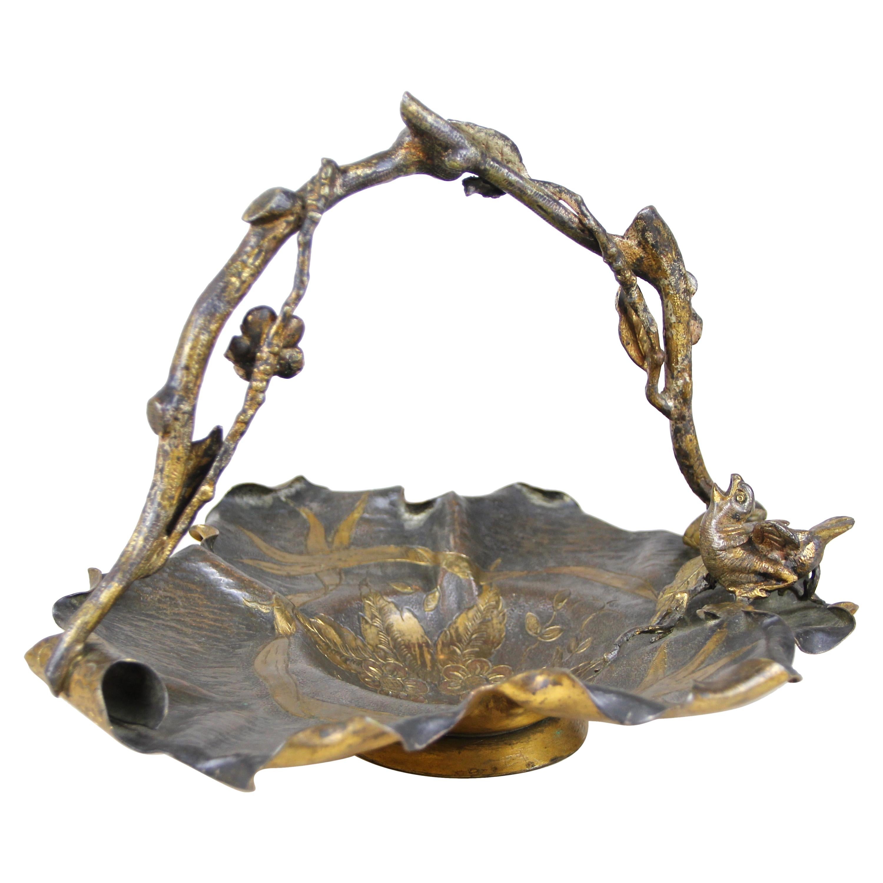 Bronze Bowl/ Centerpiece by Franz X. Bergmann Hallmarked, Vienna, circa 1905
