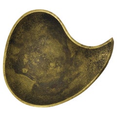Bronze bowl in teardrop shape by Richard Rohac, 1950