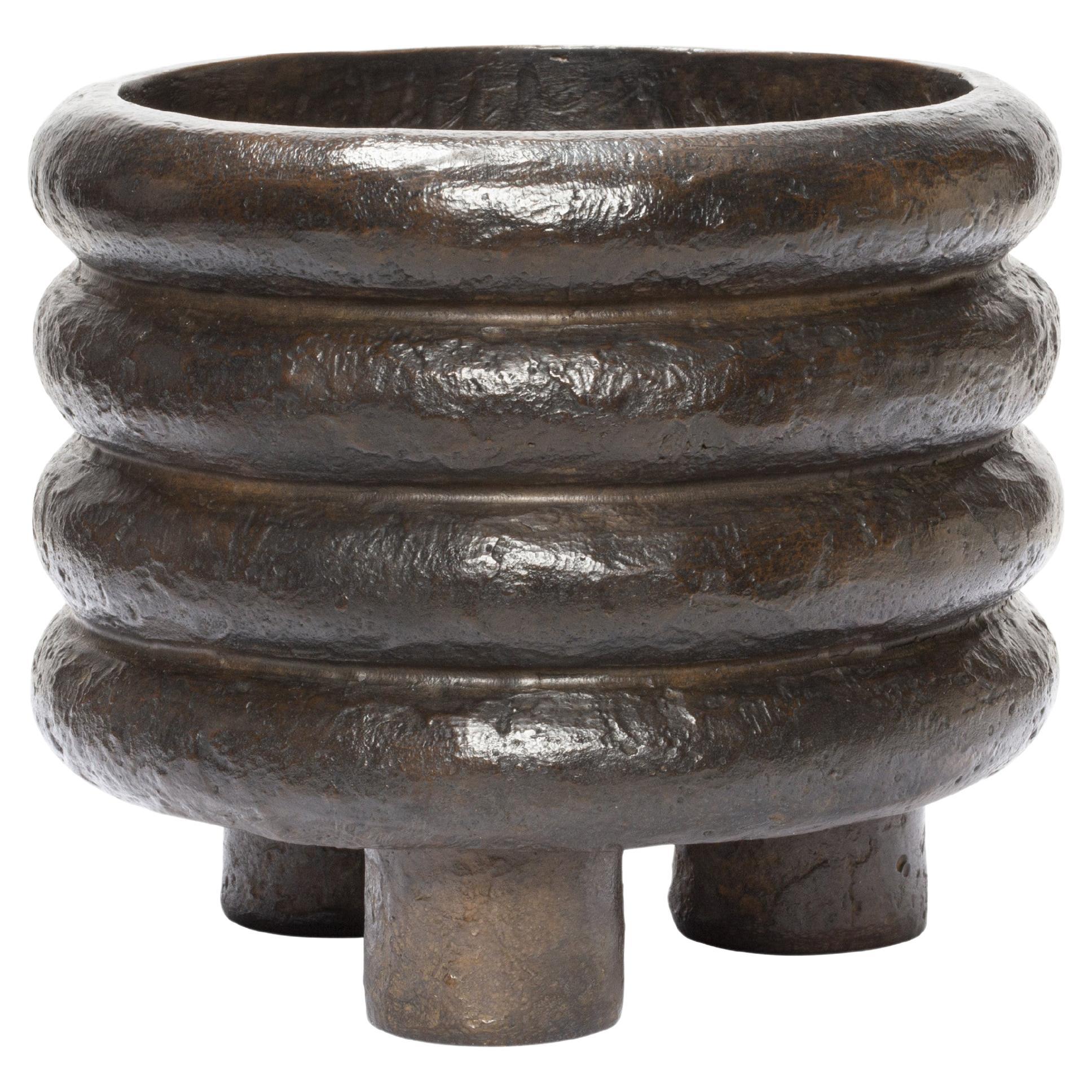 Bronze Bowl Stephane Parmentier for Giobagnara Scala Bronze Round Bowl (High) For Sale