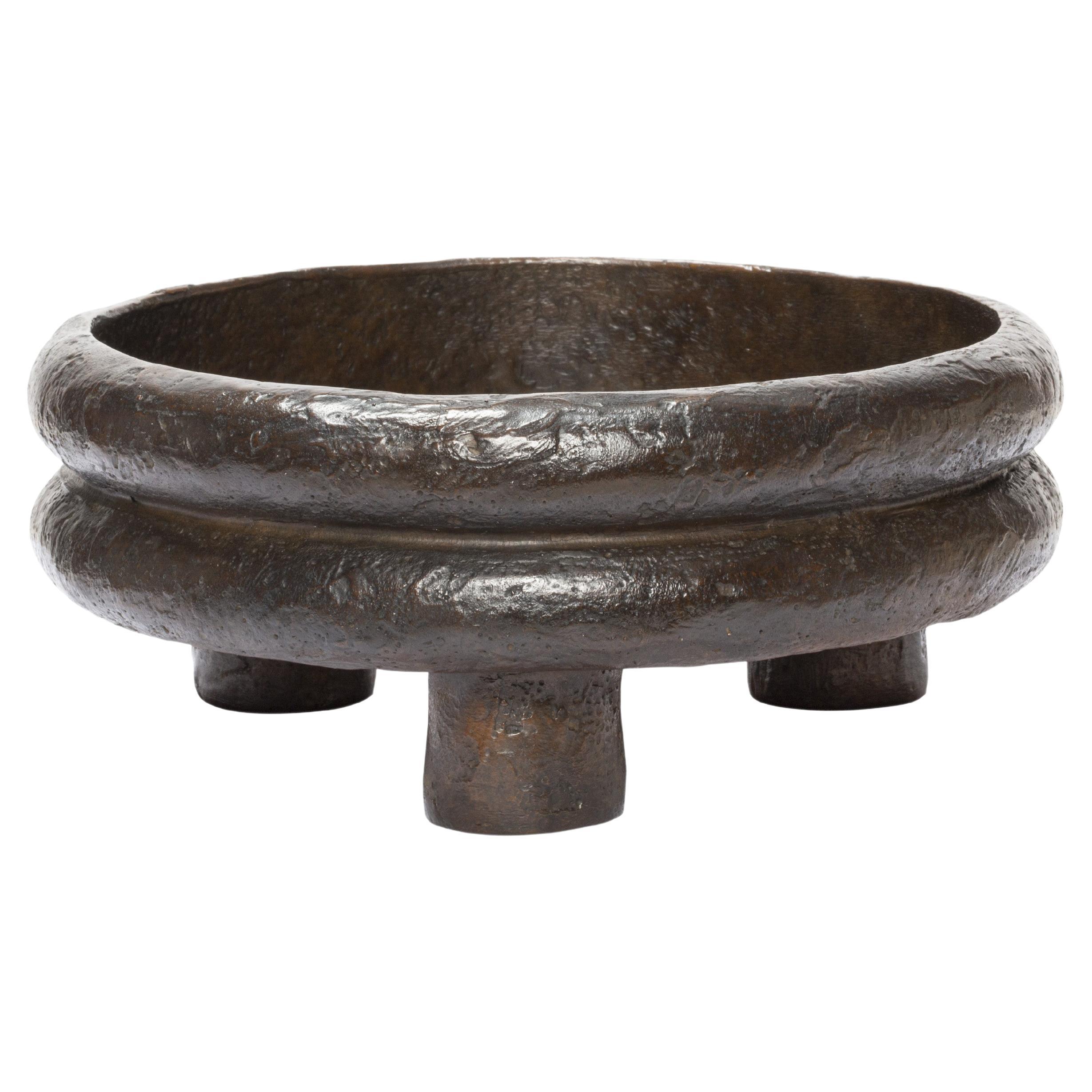 Bronze Bowl Stephane Parmentier for Giobagnara Scala Bronze Round Bowl (Low) For Sale