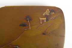 Bronze Box, Gold and Silver Enamel, Japan, 19th Century