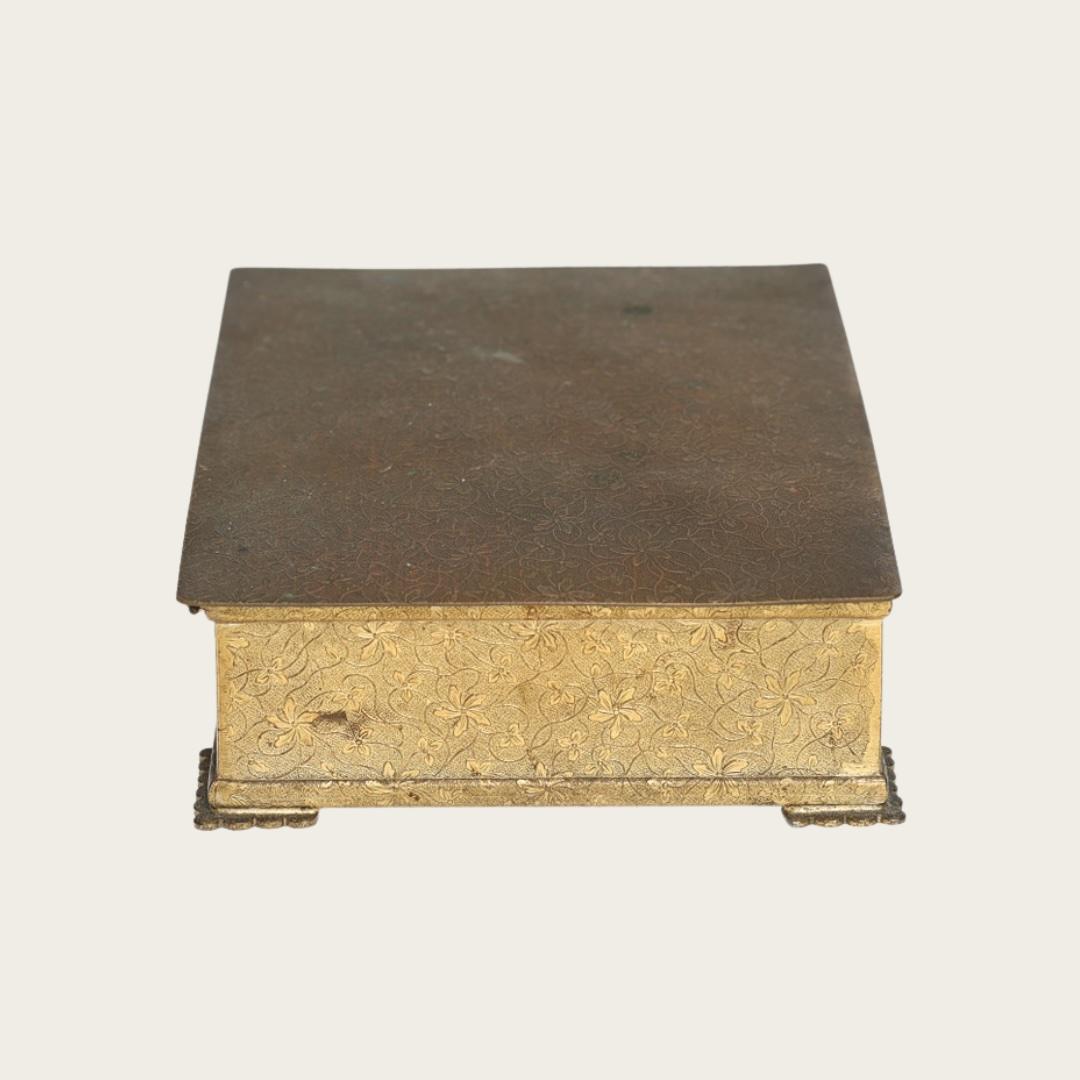 Swedish Bronze Box with Cast Foliage Pattern Throughout For Sale