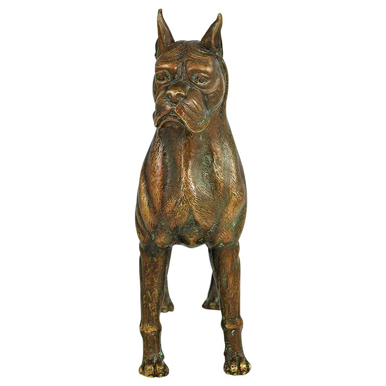 Bronze Boxer Dog at 1stDibs