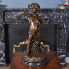 Bronze Boy Thumbing Nose on Marble Base