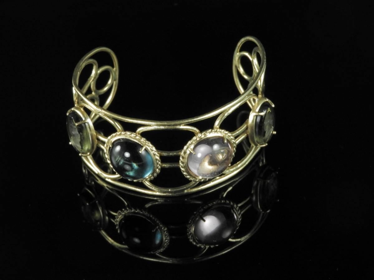 Bronze bracelet with  Murano Glass inserts In New Condition In Aci Castello, IT