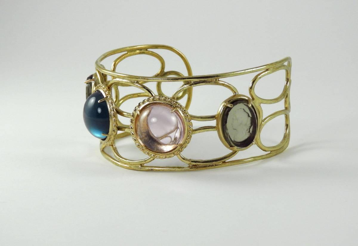 Women's Bronze bracelet with  Murano Glass inserts