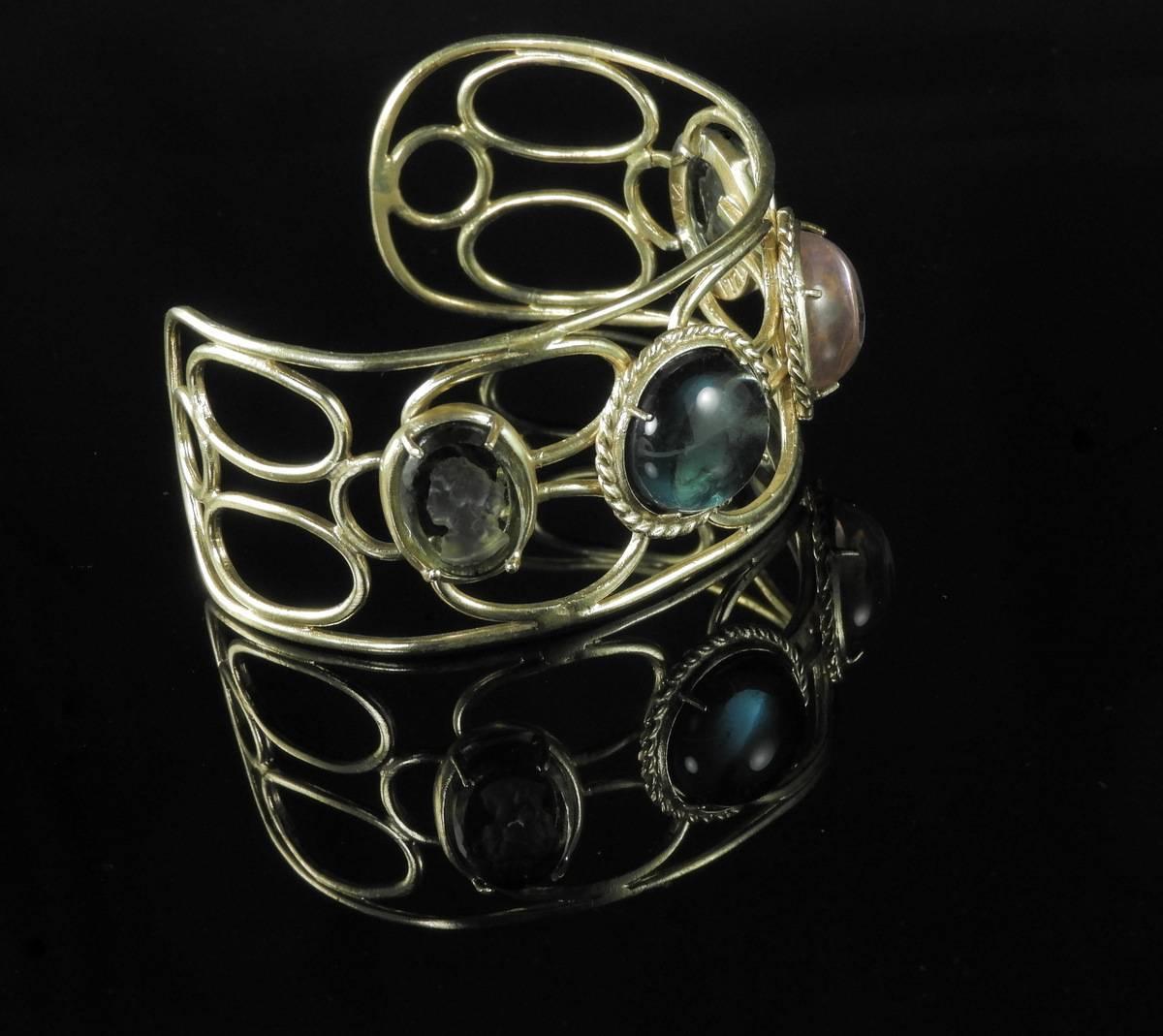 Bronze bracelet with  Murano Glass inserts 2