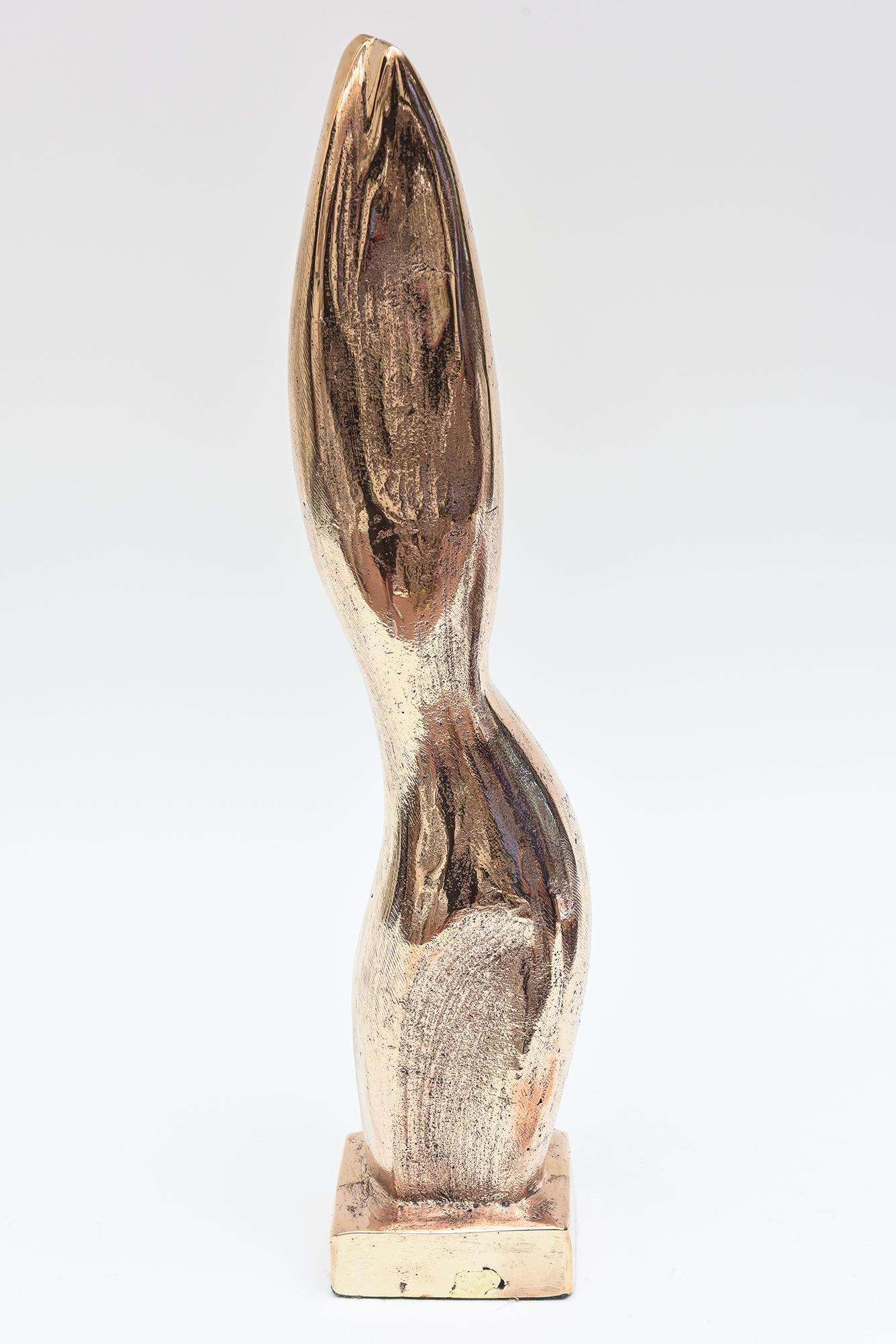 Vintage Bronze Brancusi And Jean Arp Style Figurative Female Cubist Sculpture For Sale 2