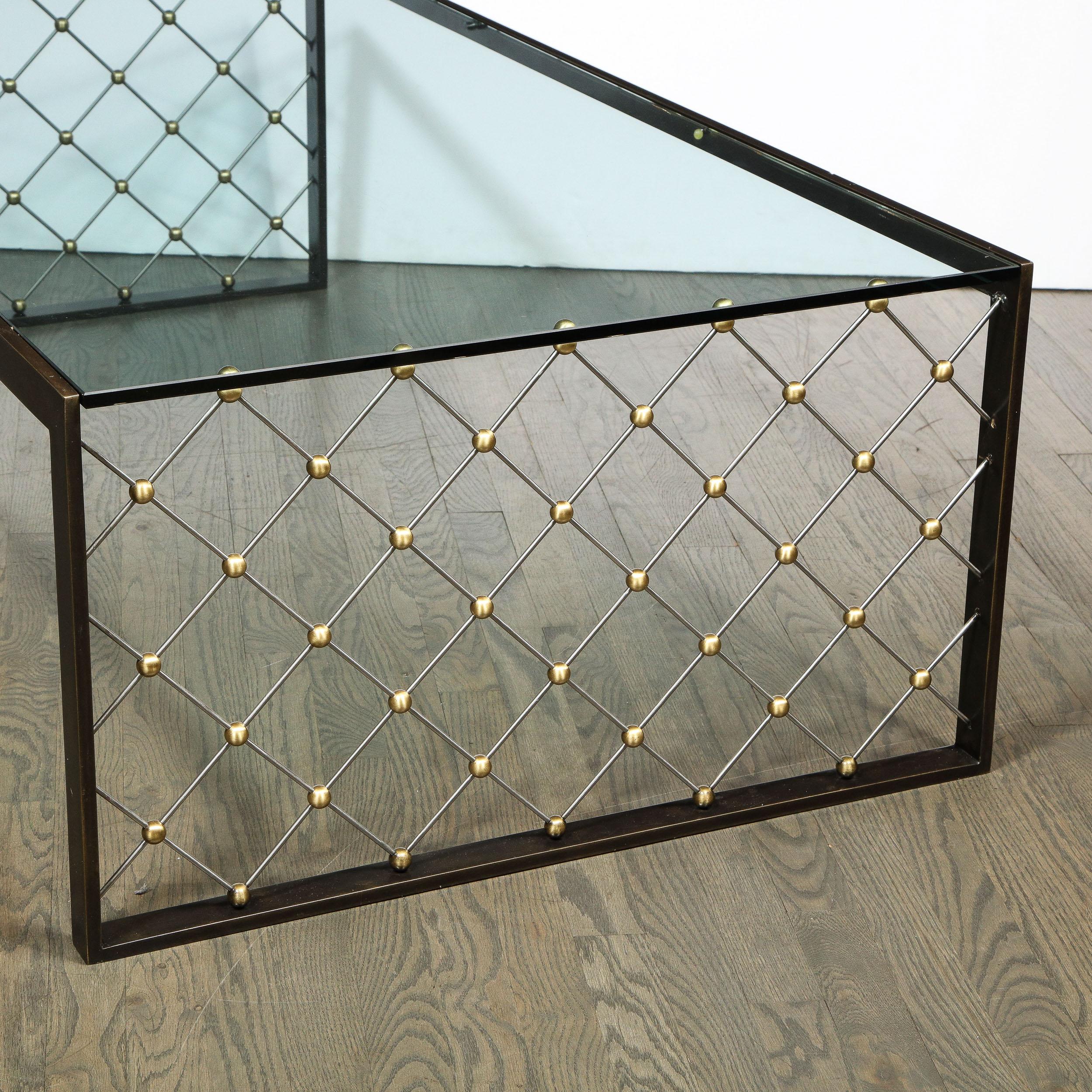 Bronze, Brass and Brushed Nickel Cocktail Table by Holly Hunt 5
