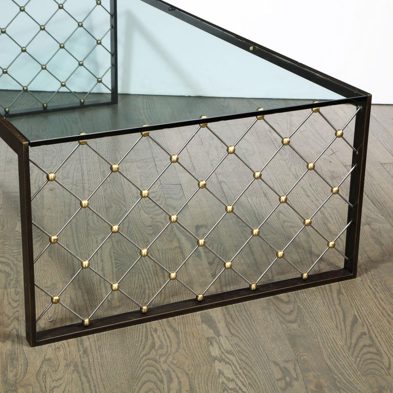 Bronze, Brass and Brushed Nickel Cocktail Table by Holly Hunt For Sale 5
