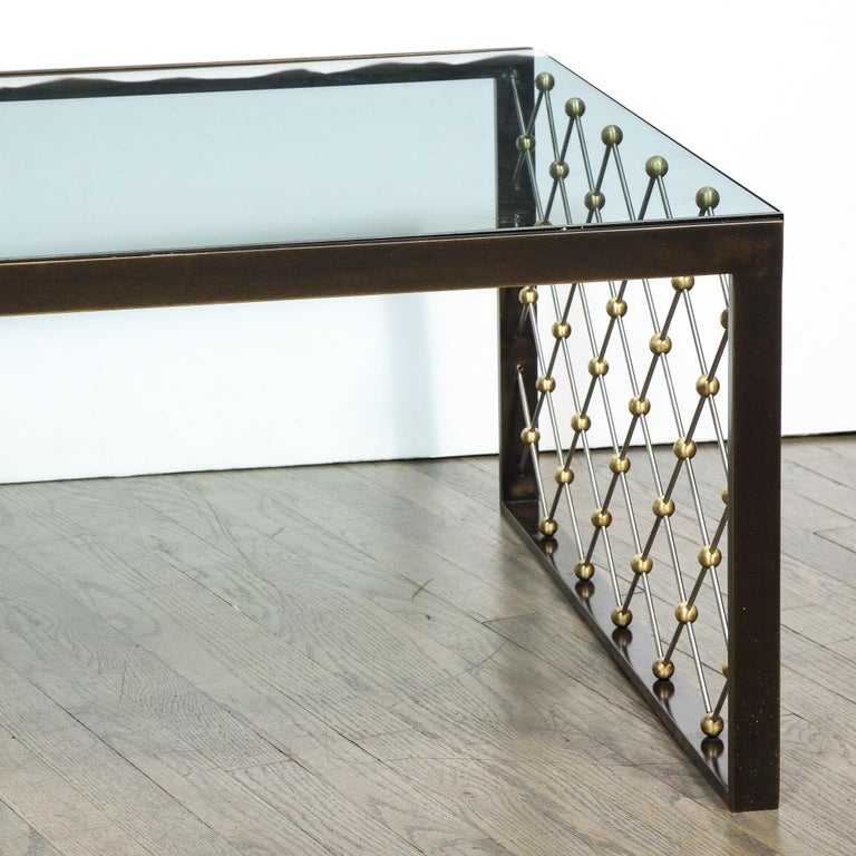 Bronze, Brass and Brushed Nickel Cocktail Table by Holly Hunt For Sale 7