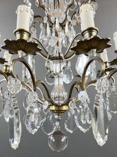 Bronze, Brass and Crystal Chandelier, Early 20th Century