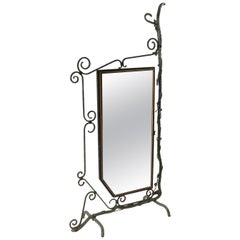 Bronze, Brass and Forged Steel Decorative Floor Mirror