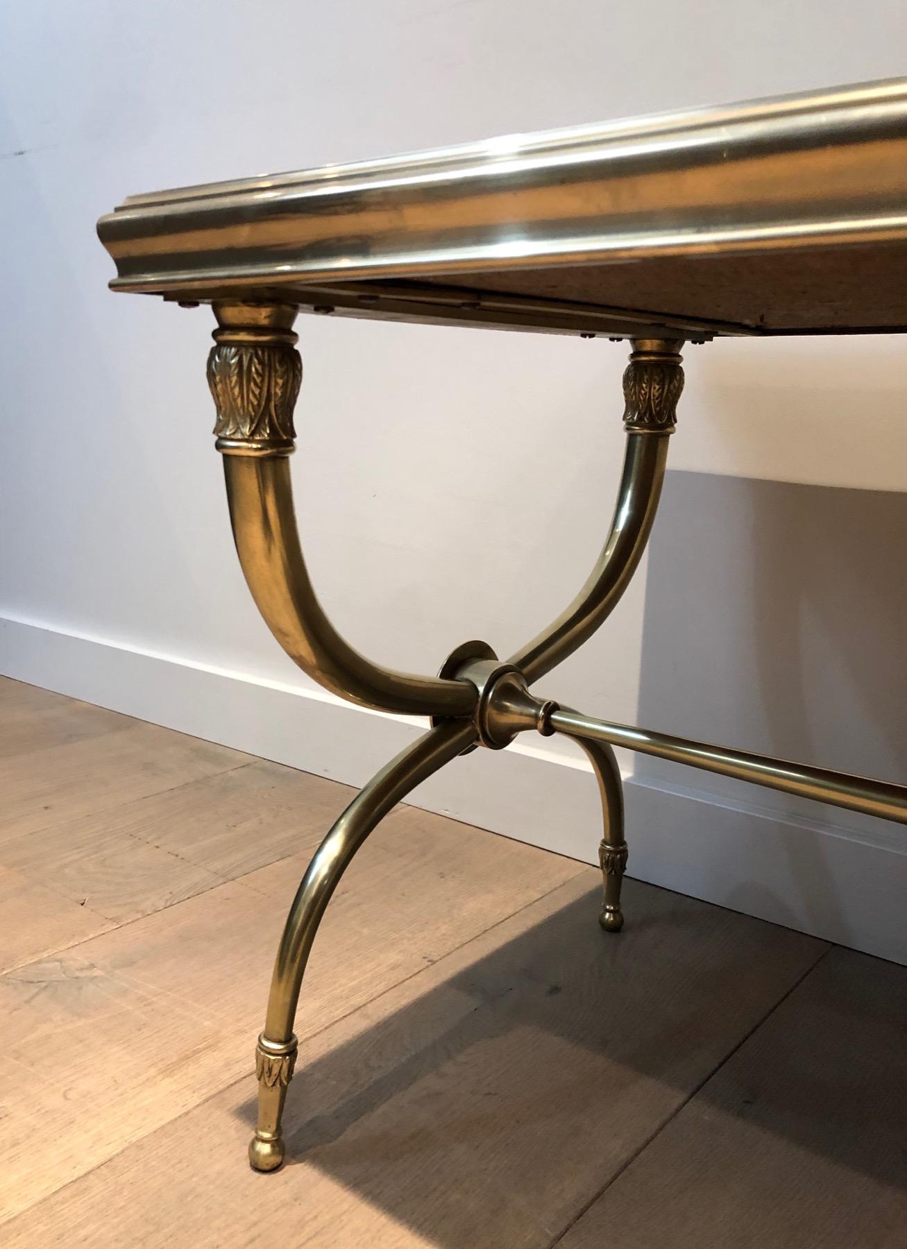 Bronze, Brass and Marble Neoclassical Style Coffee Table by Raymond Subes For Sale 8