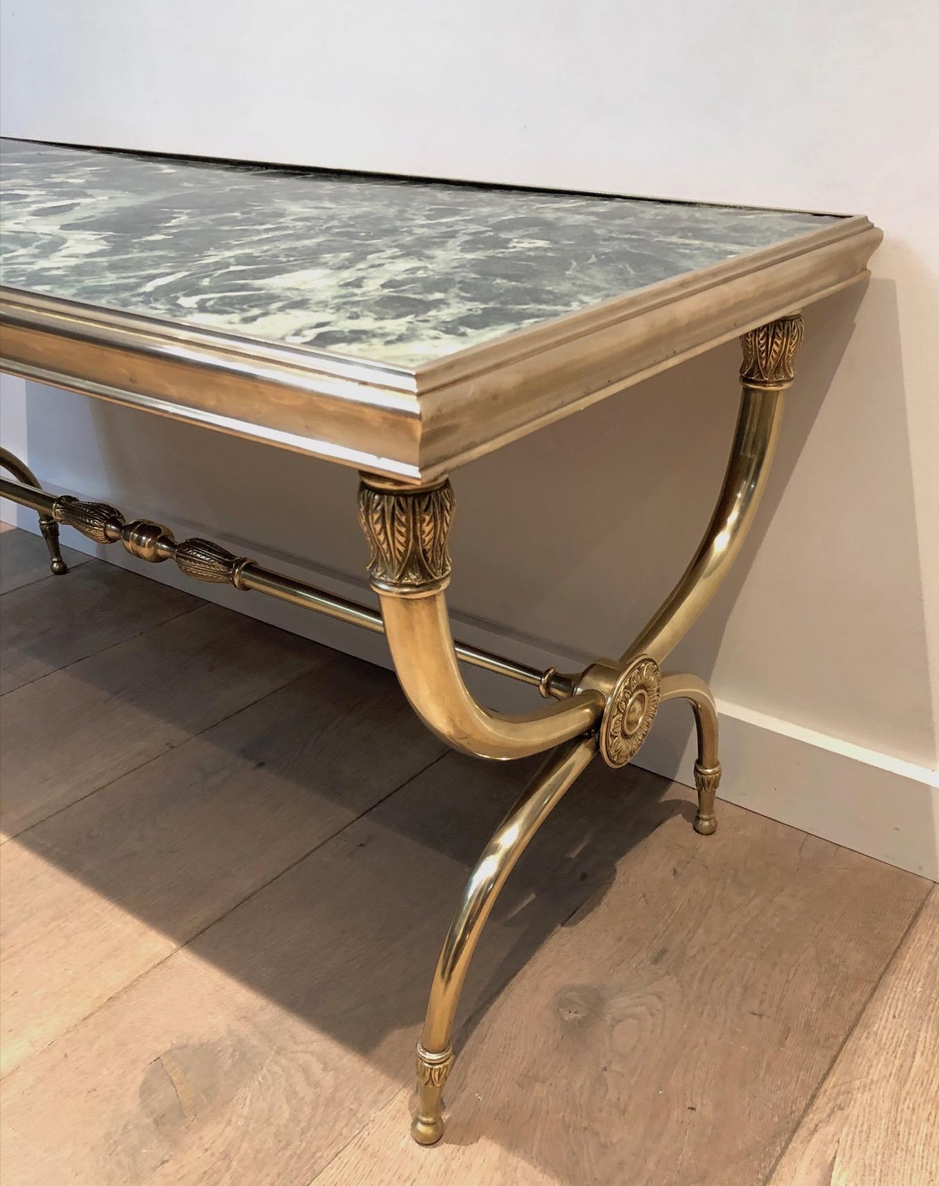 Bronze, Brass and Marble Neoclassical Style Coffee Table by Raymond Subes For Sale 10