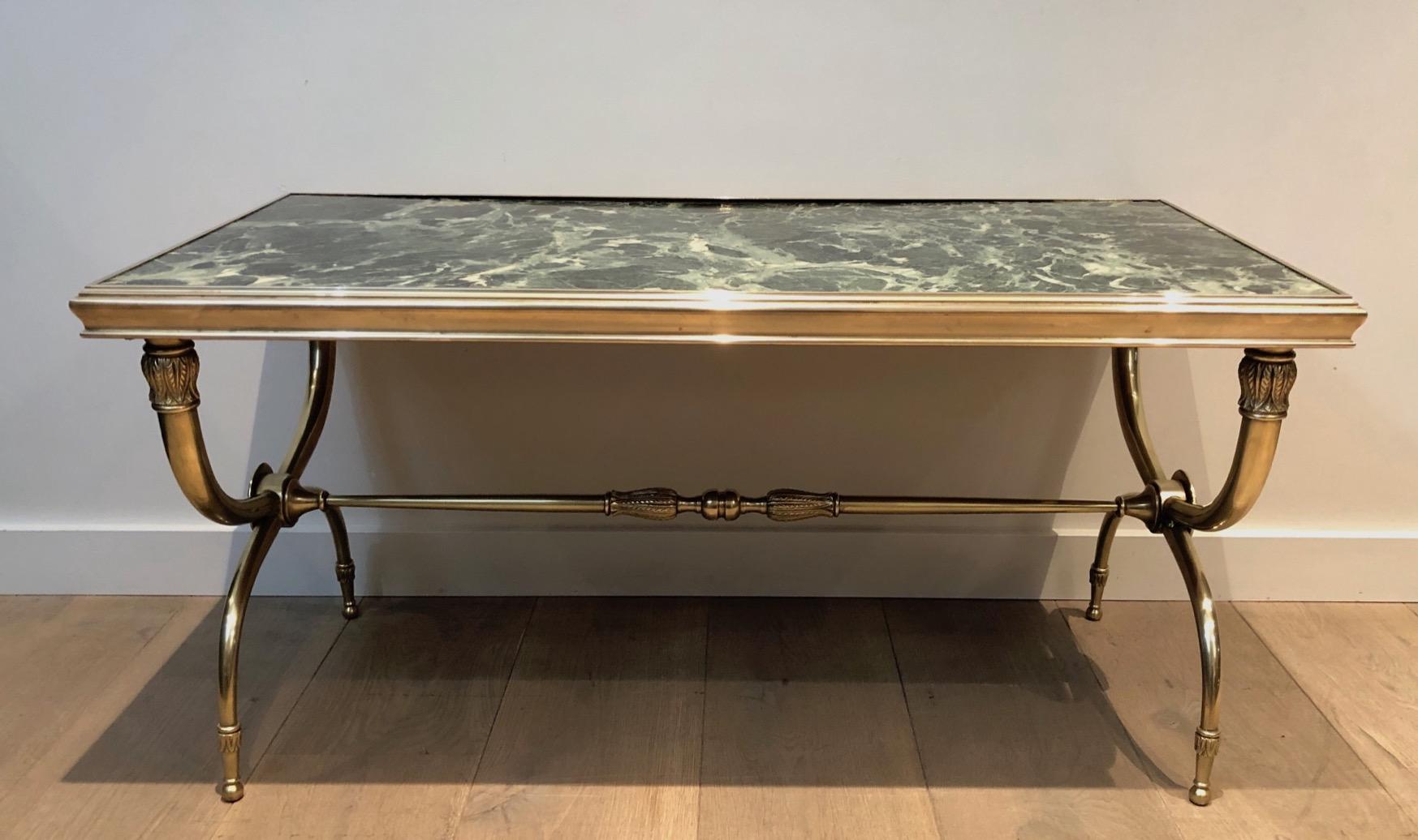 Bronze, Brass and Marble Neoclassical Style Coffee Table by Raymond Subes For Sale 13