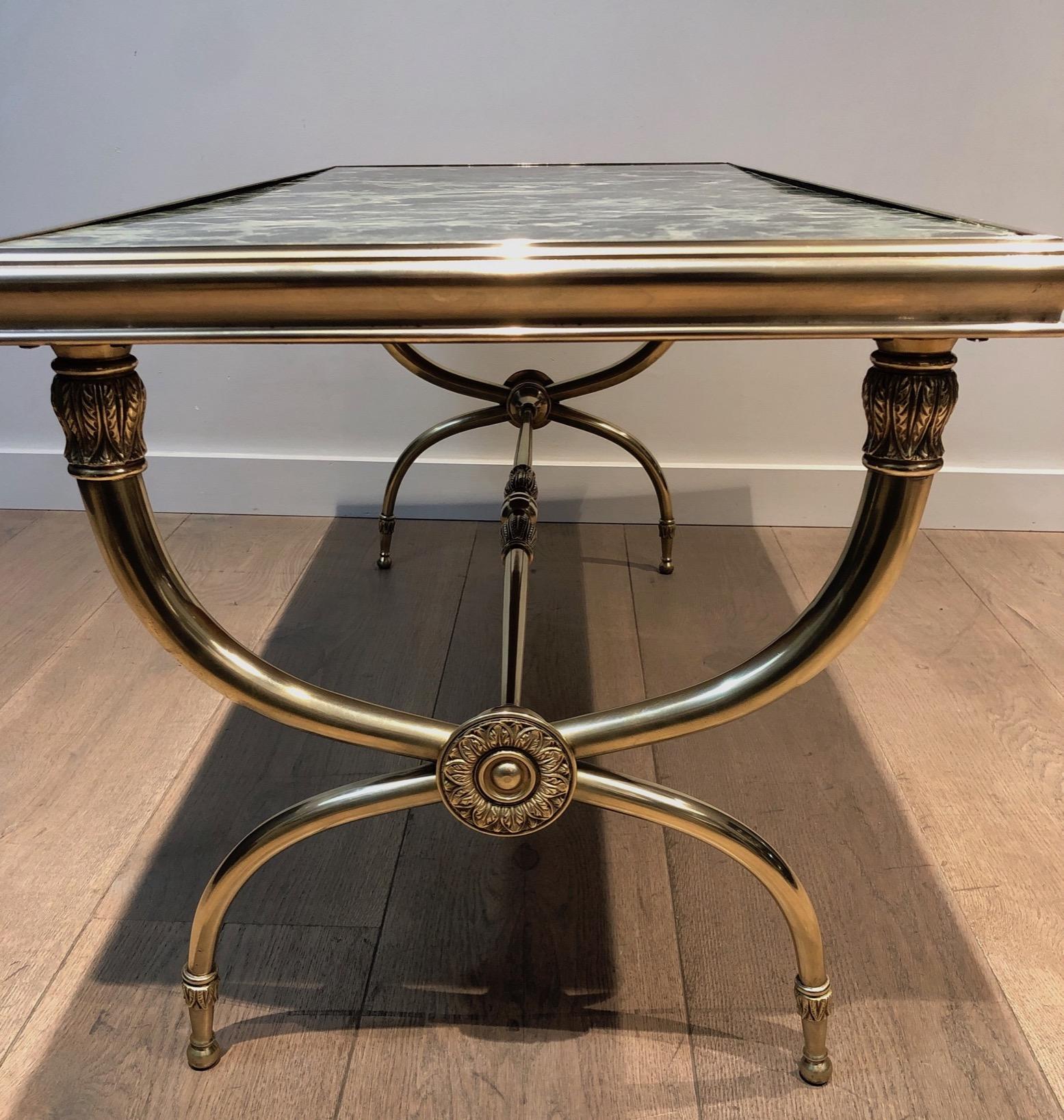 Bronze, Brass and Marble Neoclassical Style Coffee Table by Raymond Subes For Sale 2