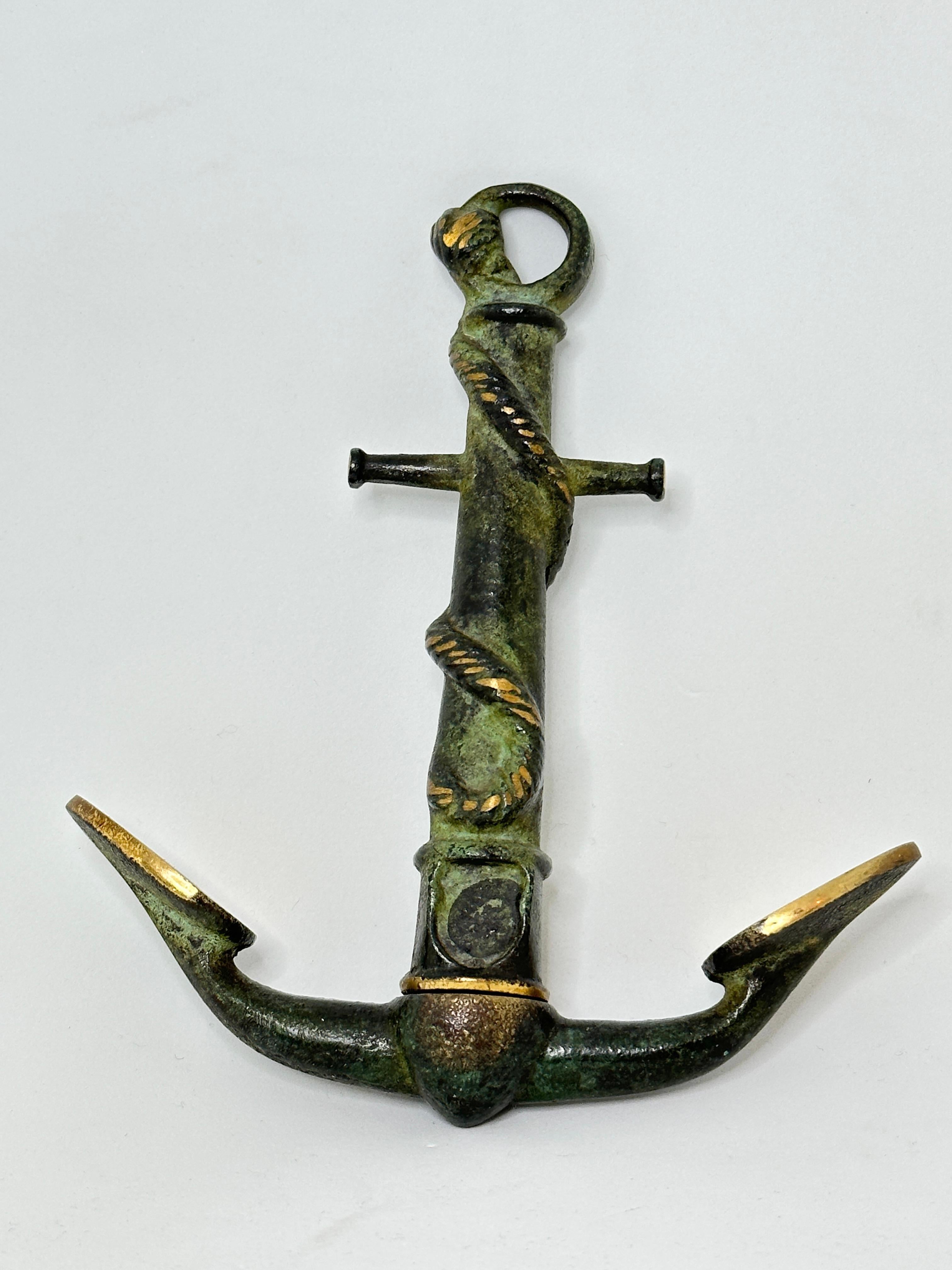 Bronze Brass Corkscrew Anchor 1960s, Mid-Century, Austria  In Good Condition In Nuernberg, DE