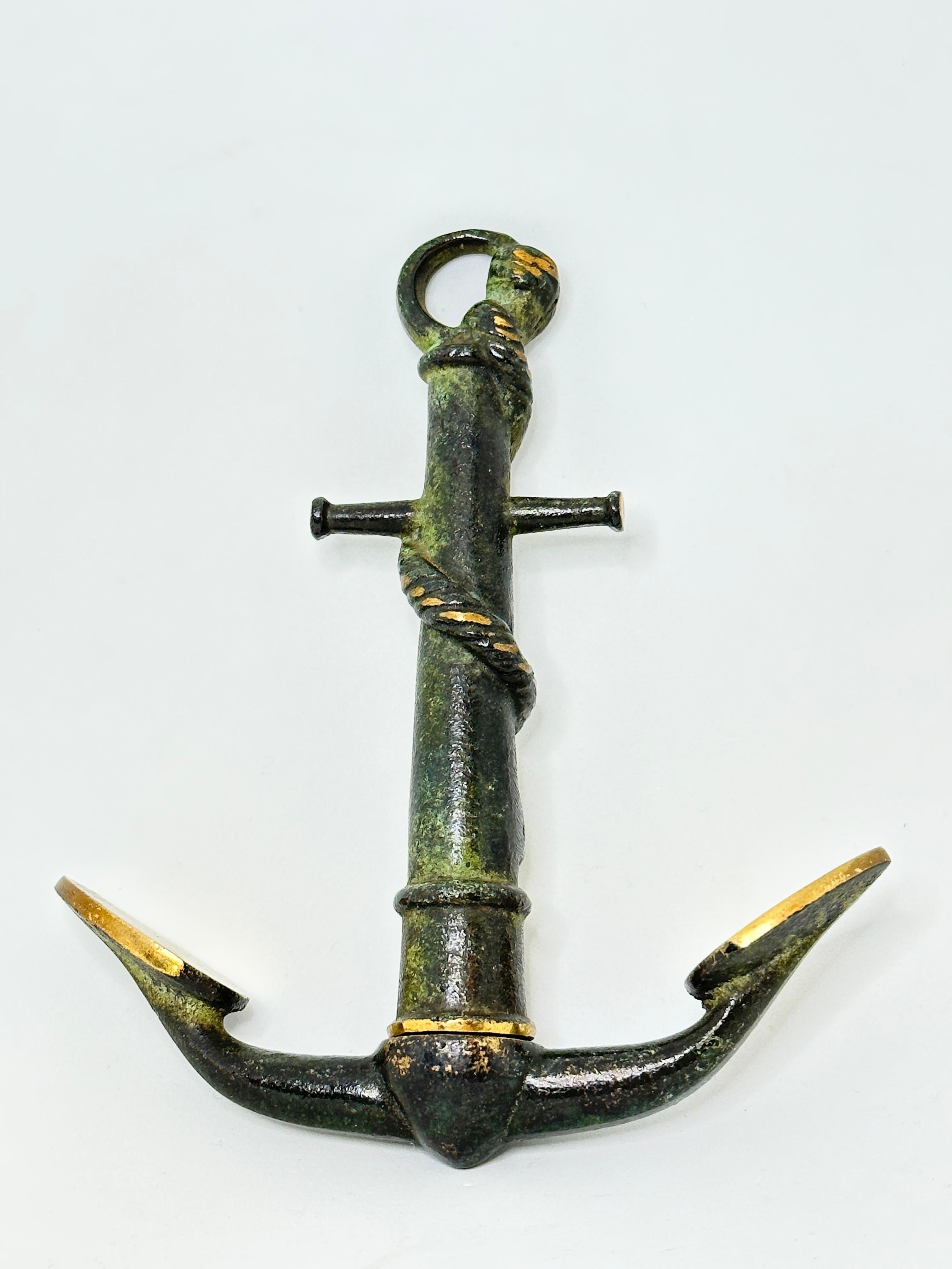 Mid-20th Century Bronze Brass Corkscrew Anchor 1960s, Mid-Century, Austria 