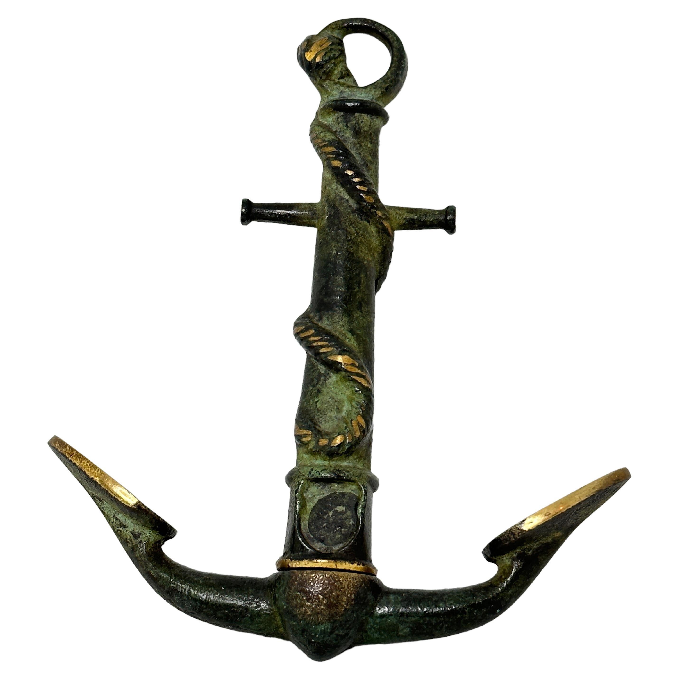 Bronze Brass Corkscrew Anchor 1960s, Mid-Century, Austria 