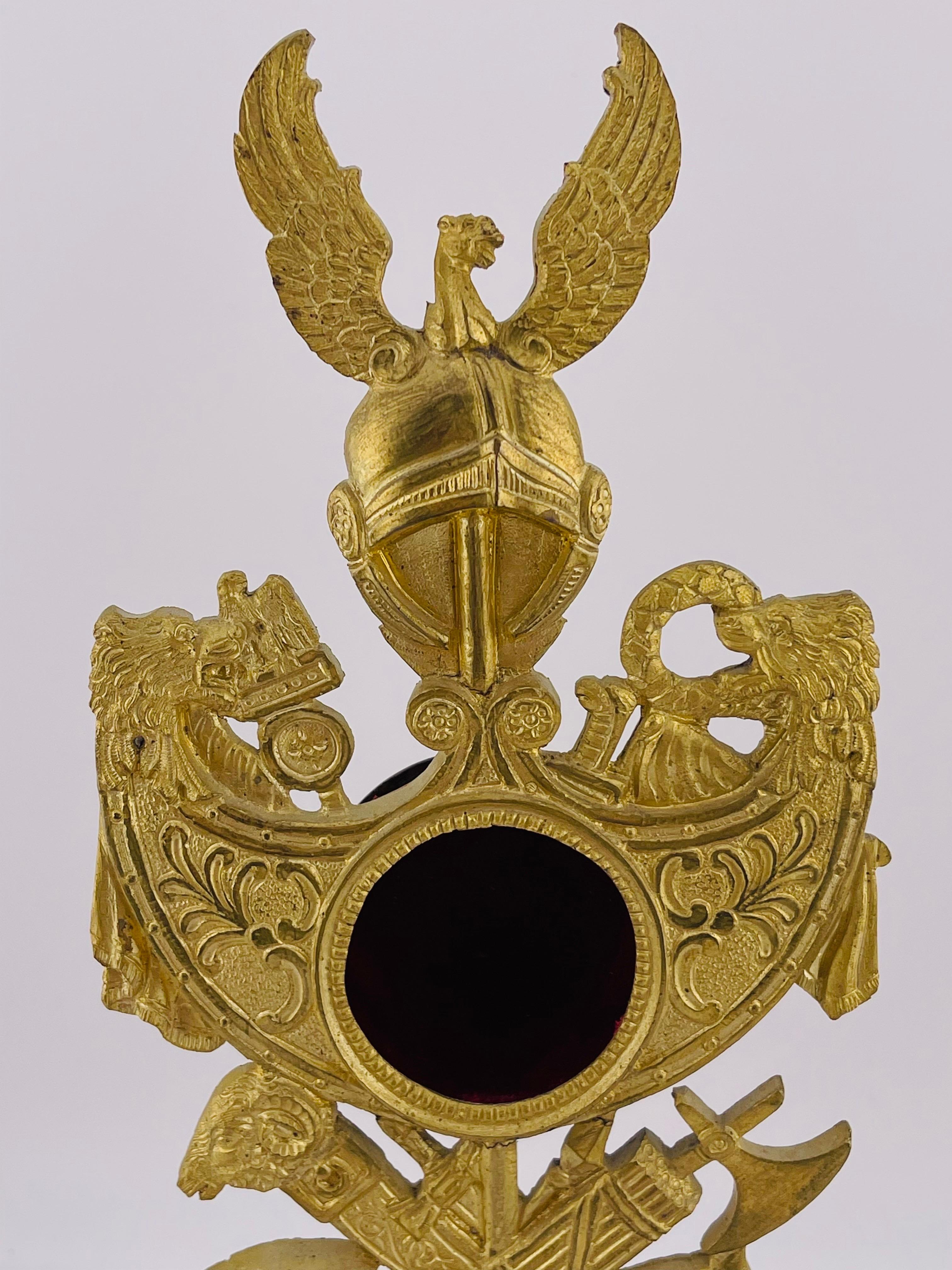 Rare Antique Pocket Heraldic Watch-Holder - Berlin  Bronze or Brass - guilt - showing roman attributes .

This solid watch holder dates about 1860  - would especially be great for any military pocket watch . 




The rare Watch holder is in good