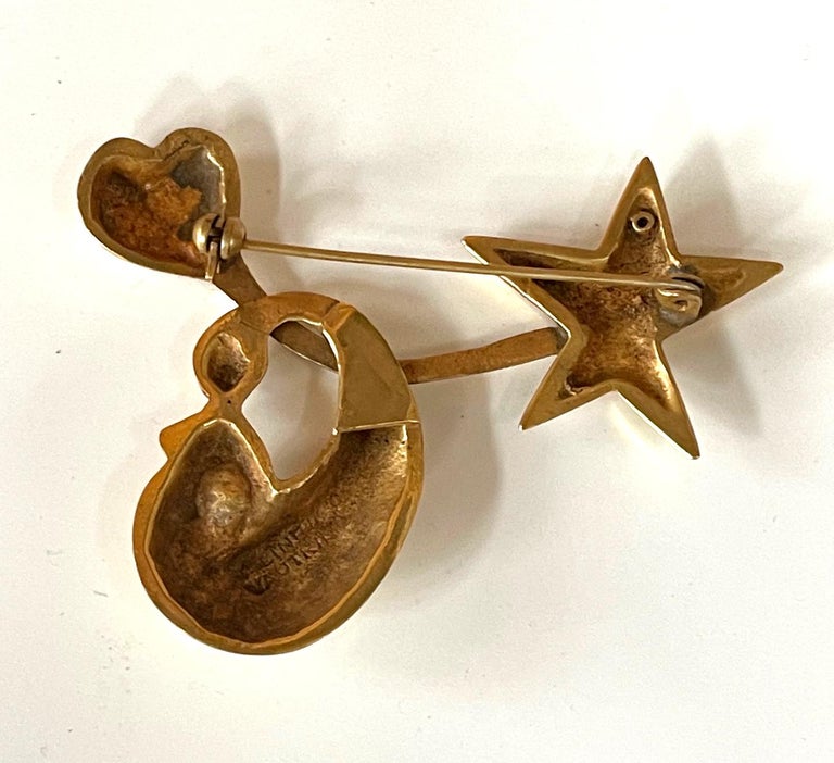 Cast Bronze Brooch by Line Vautrin For Sale
