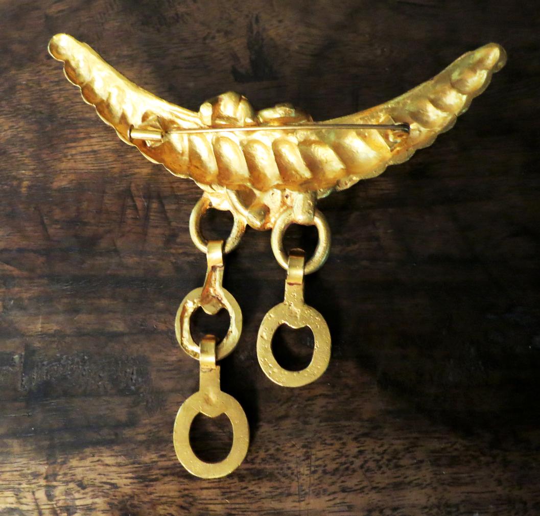 Mid-20th Century Bronze Brooch by Line Vautrin For Sale