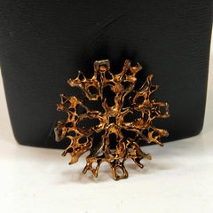 Bronze Brooch and Necklace with Melted Look by Studio Else & Paul, Norway, 1970s