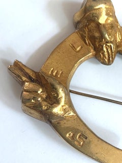 Bronze Brooch St Eloi by Line Vautrin