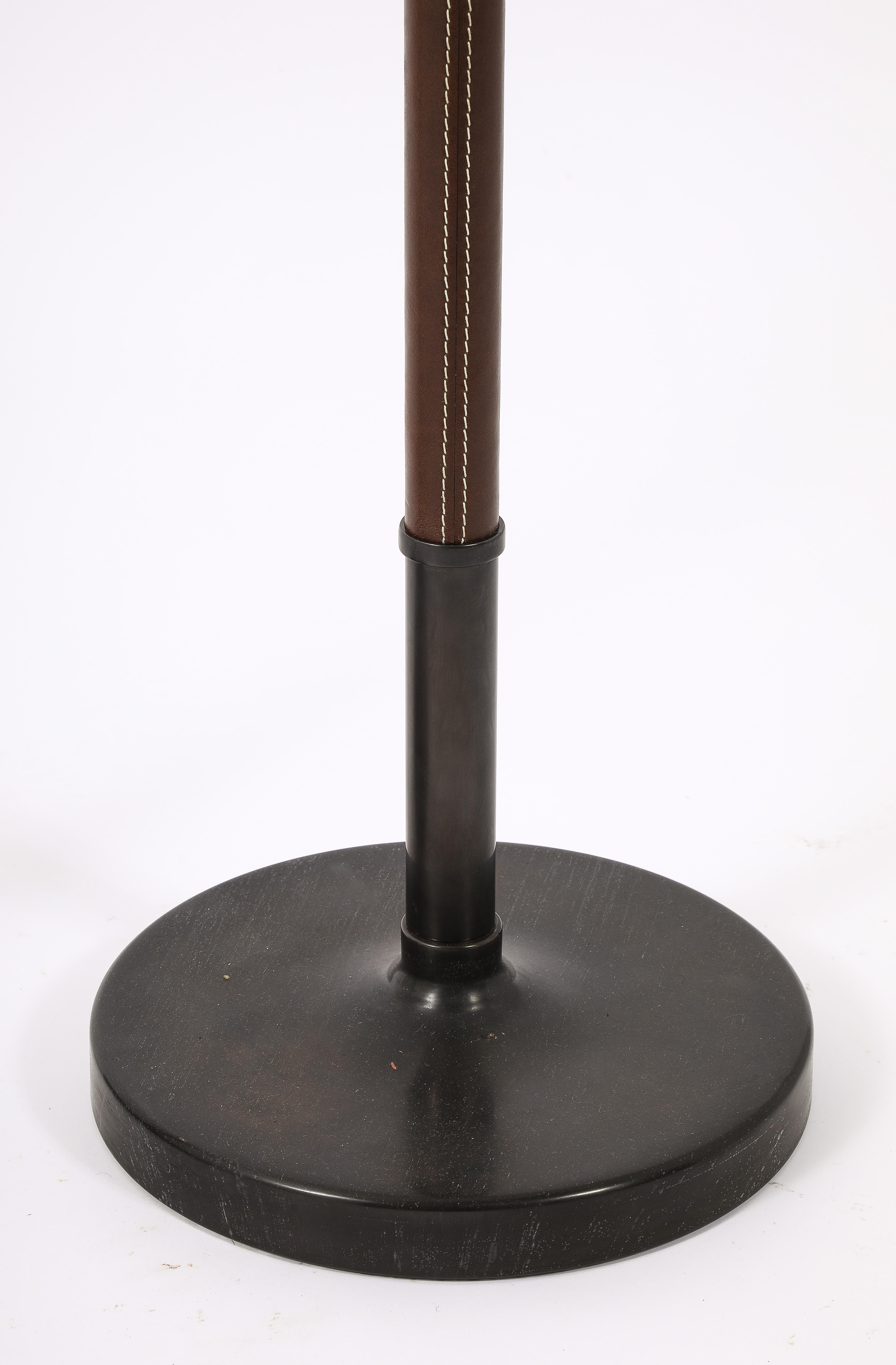Bronze & Brown Leather Floor Lamps by Metalarte, Spain 1950's 1