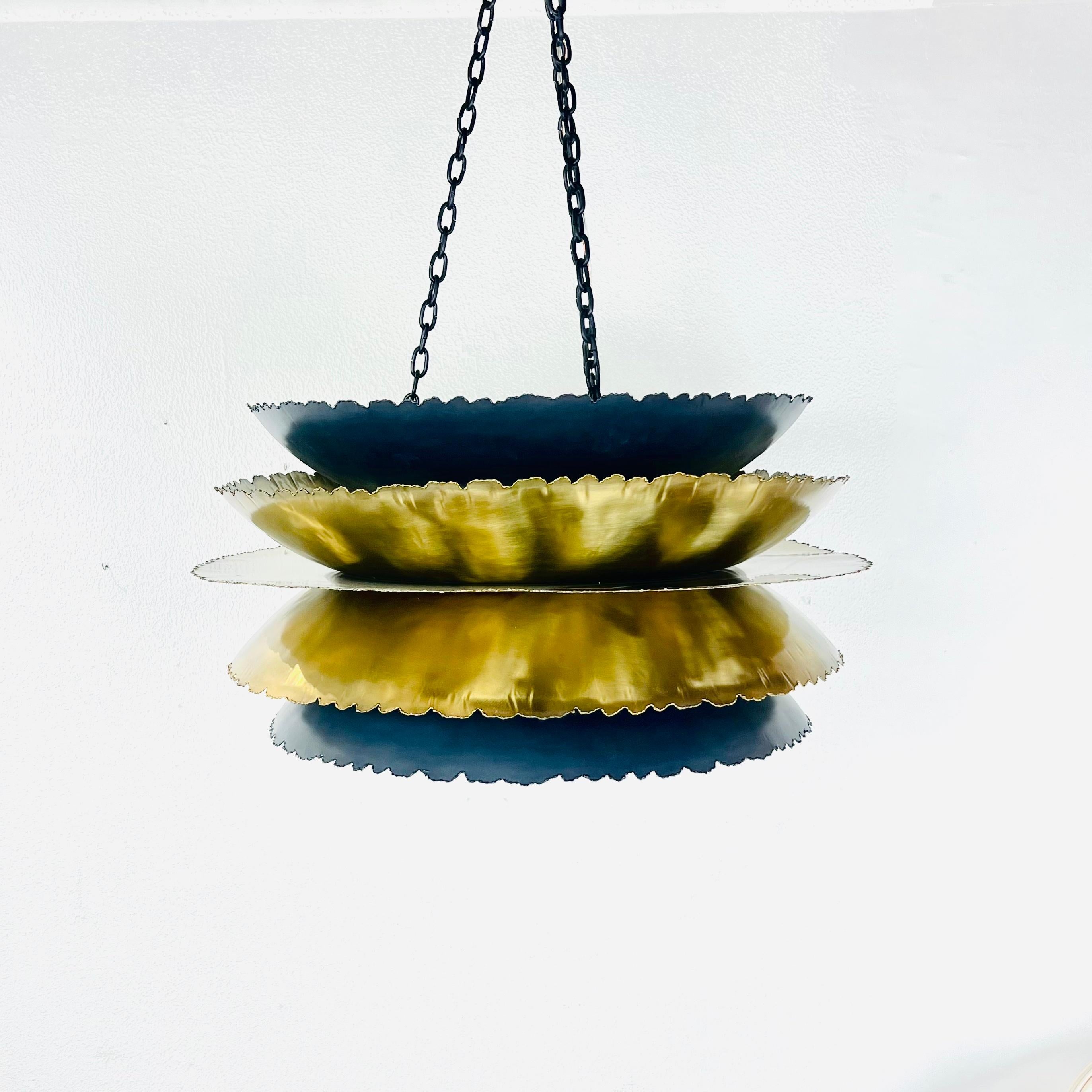 Lampadario a 6 luci in bronzo brutalista di Arteriors in vendita 5
